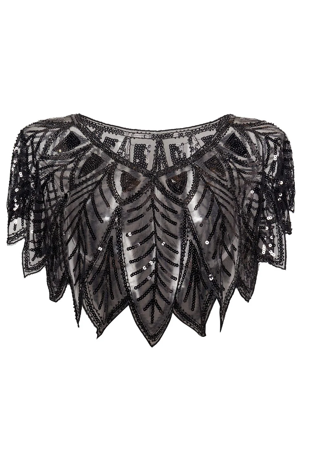Cape à Paillettes Noires et Dorées des Années 1920 - Image 8