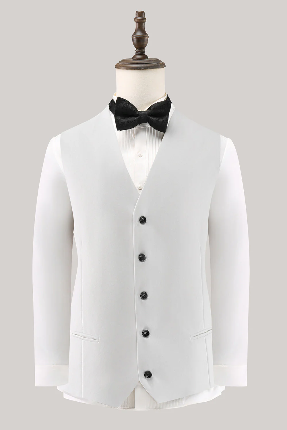 Châle blanc revers 3 pièces un bouton costumes de bal pour hommes - Image 4