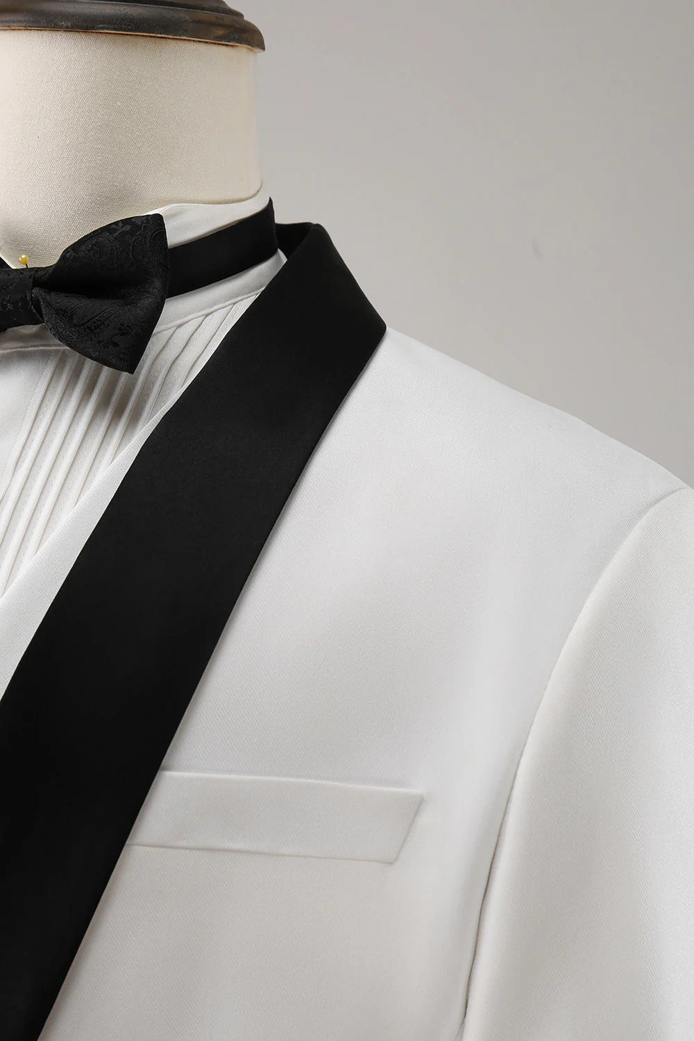 Châle blanc revers 3 pièces un bouton costumes de bal pour hommes - Image 5