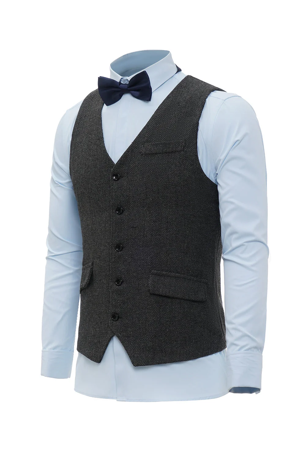Châle noir Revers Ensemble d’accessoires pour hommes avec 6 pièces - Image 4