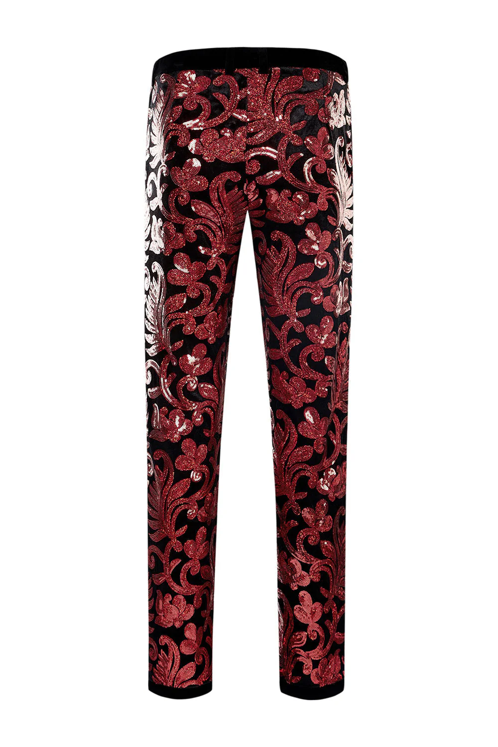 Châle Revers Un Bouton Bleu royal Paillettes Homme 2 Pièces Costumes - Image 12