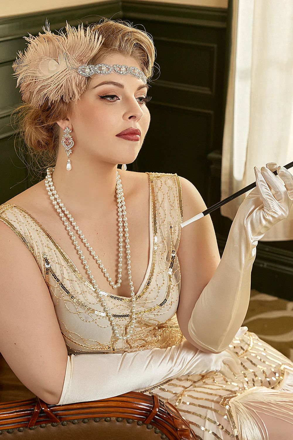 Champagne Drop Boucles d’oreilles Collier 1920s Party Accessories Set - Image 8