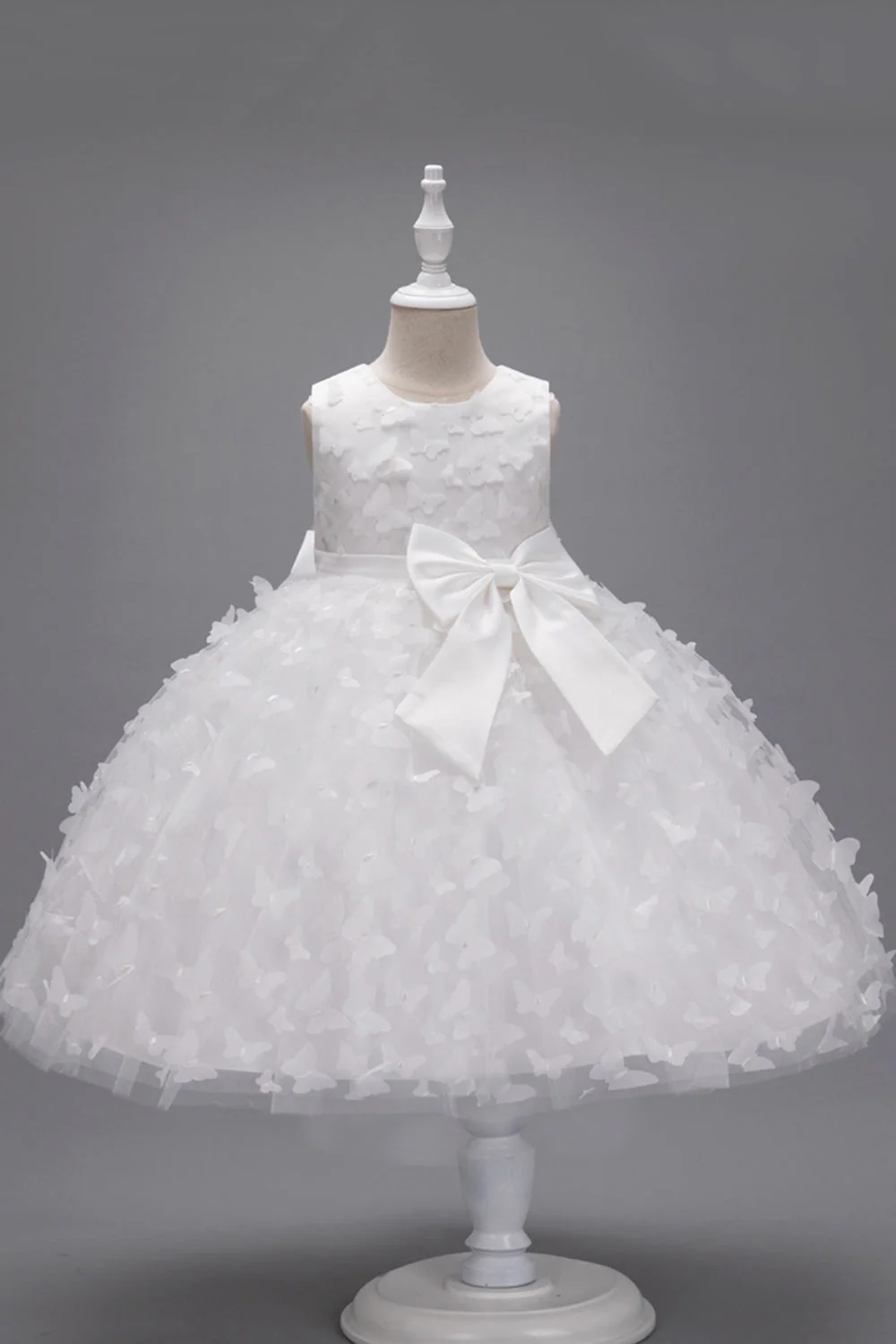 Champagne Princesse Papillon Tulle Robe de fille avec nœud - Image 10