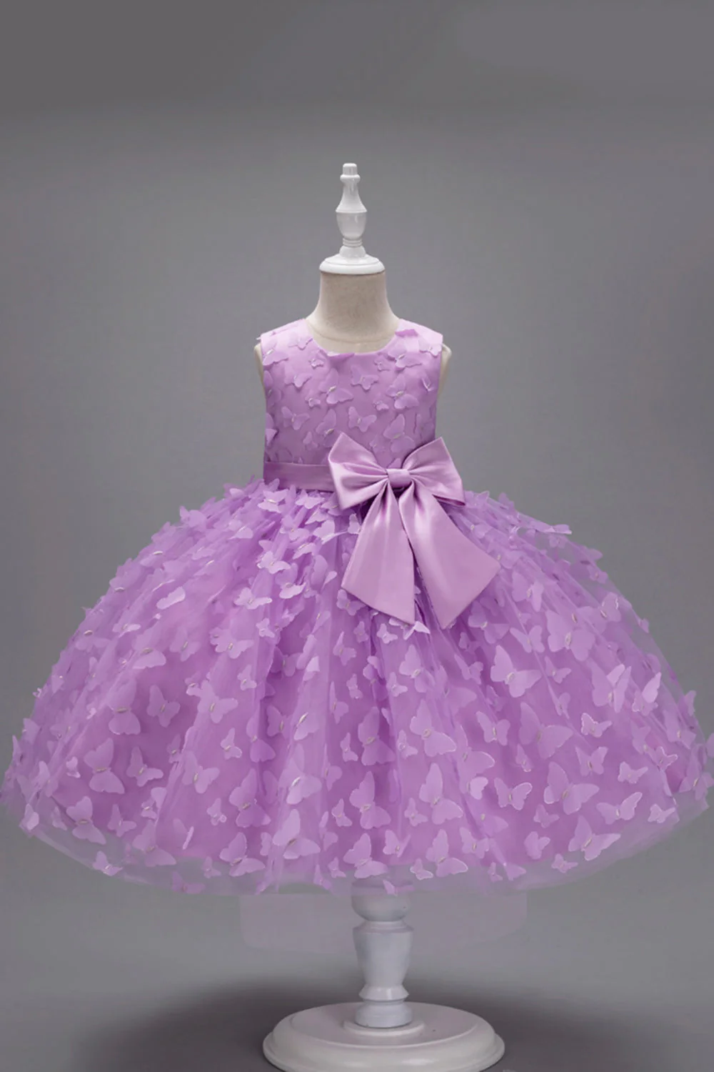 Champagne Princesse Papillon Tulle Robe de fille avec nœud - Image 8