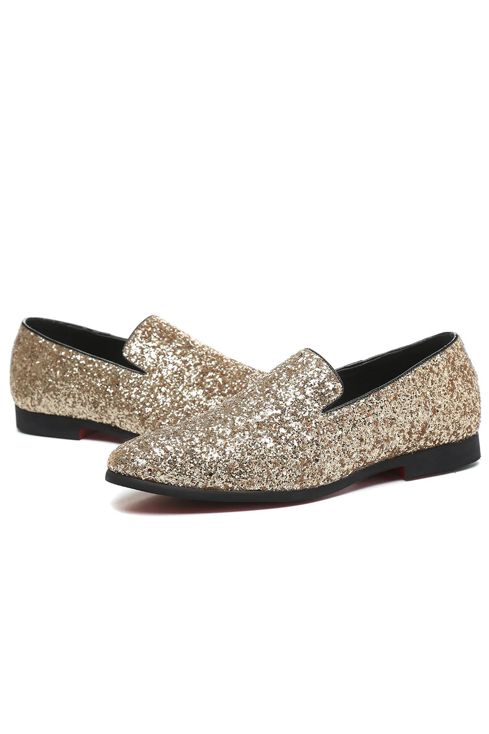Chaussures à paillettes noires slip-on pour hommes - Image 4