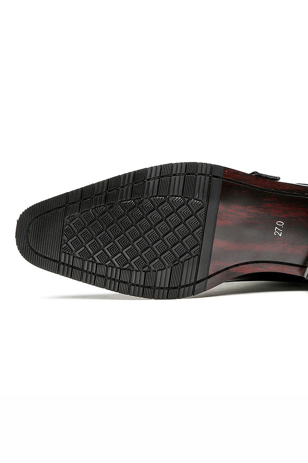 Chaussures de fête en cuir marron à enfiler pour hommes - Image 5
