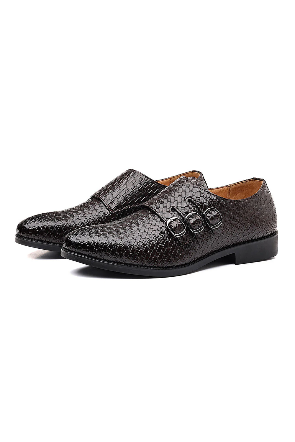 Chaussures de fête en cuir noir à enfiler pour hommes - Image 12