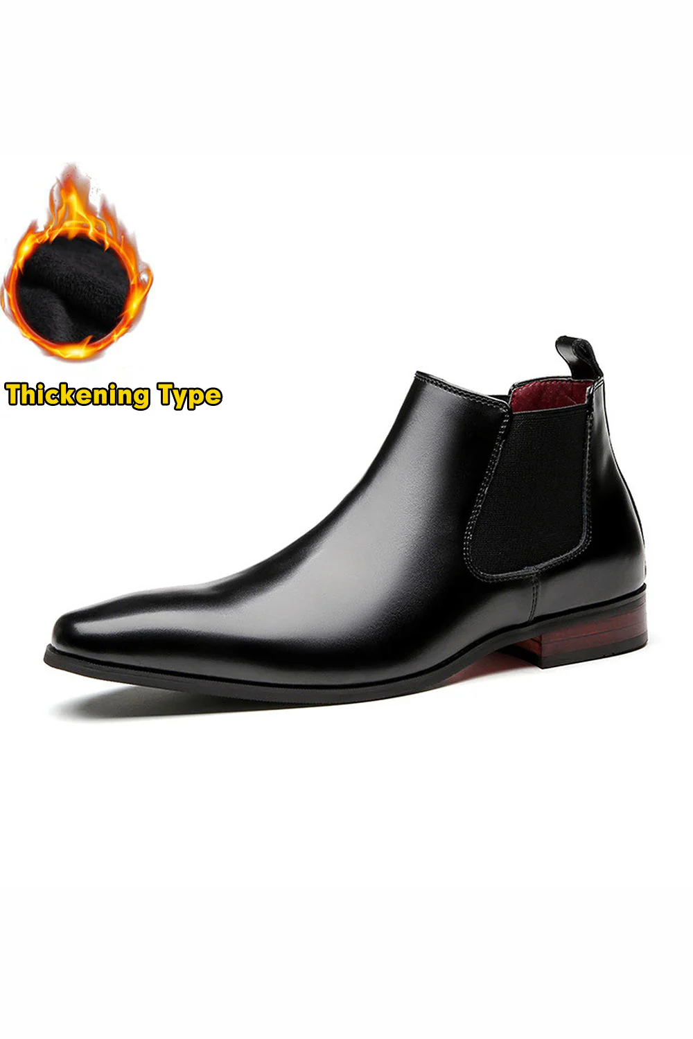 Chaussures de fête noires en cuir slip-on pour hommes - Image 12