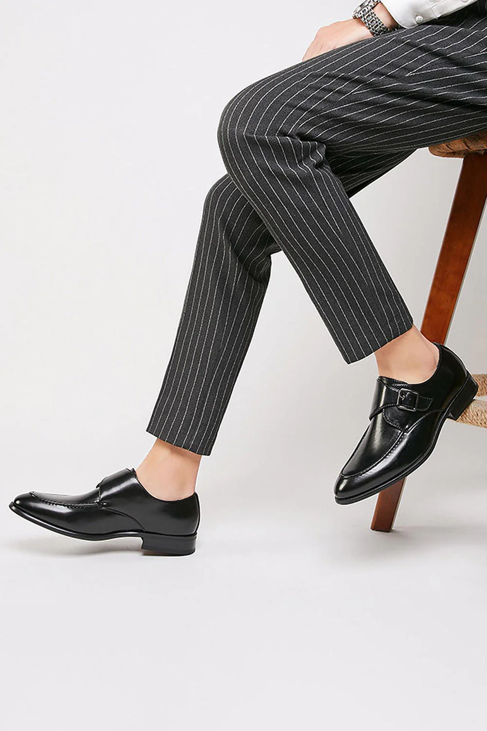 Chaussures de mariage en cuir marron à enfiler pour hommes - Image 10