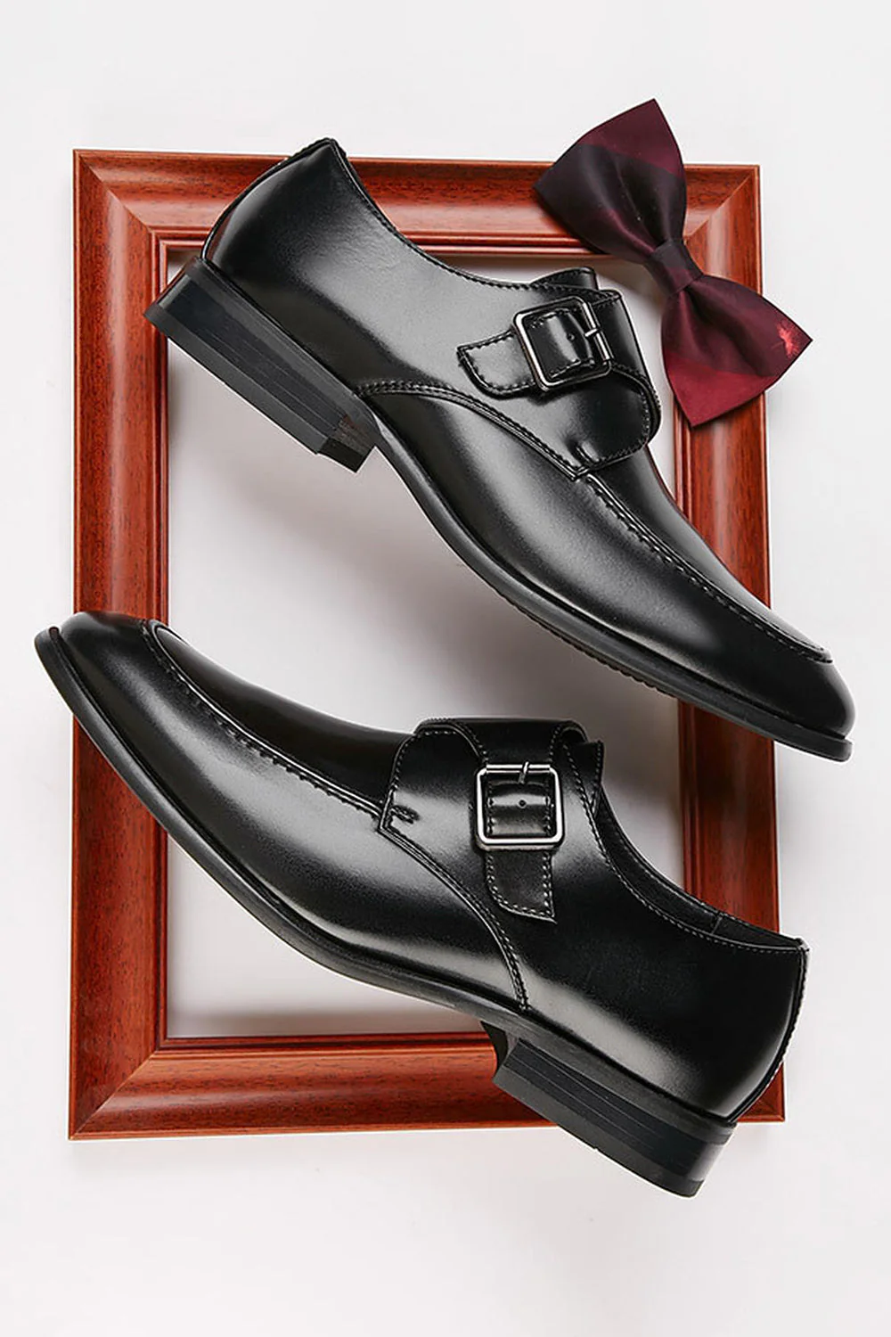 Chaussures de mariage en cuir marron à enfiler pour hommes - Image 11