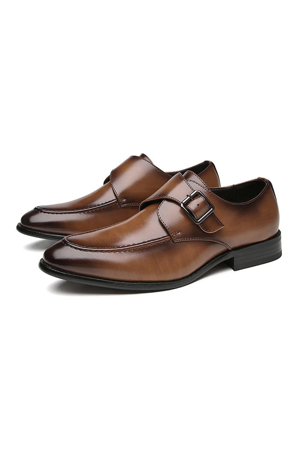 Chaussures de mariage en cuir marron à enfiler pour hommes - Image 3