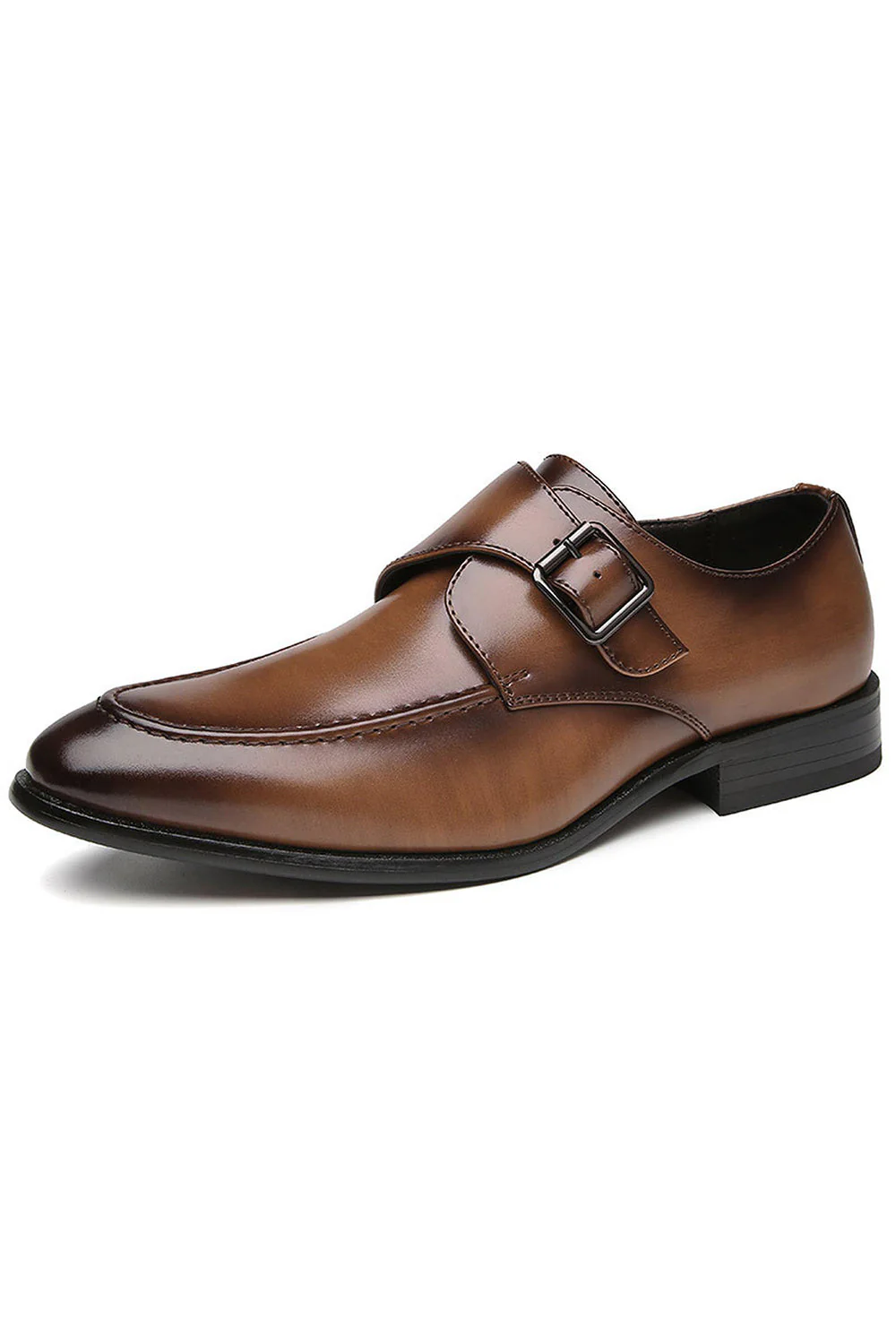Chaussures de mariage en cuir marron à enfiler pour hommes - Image 4