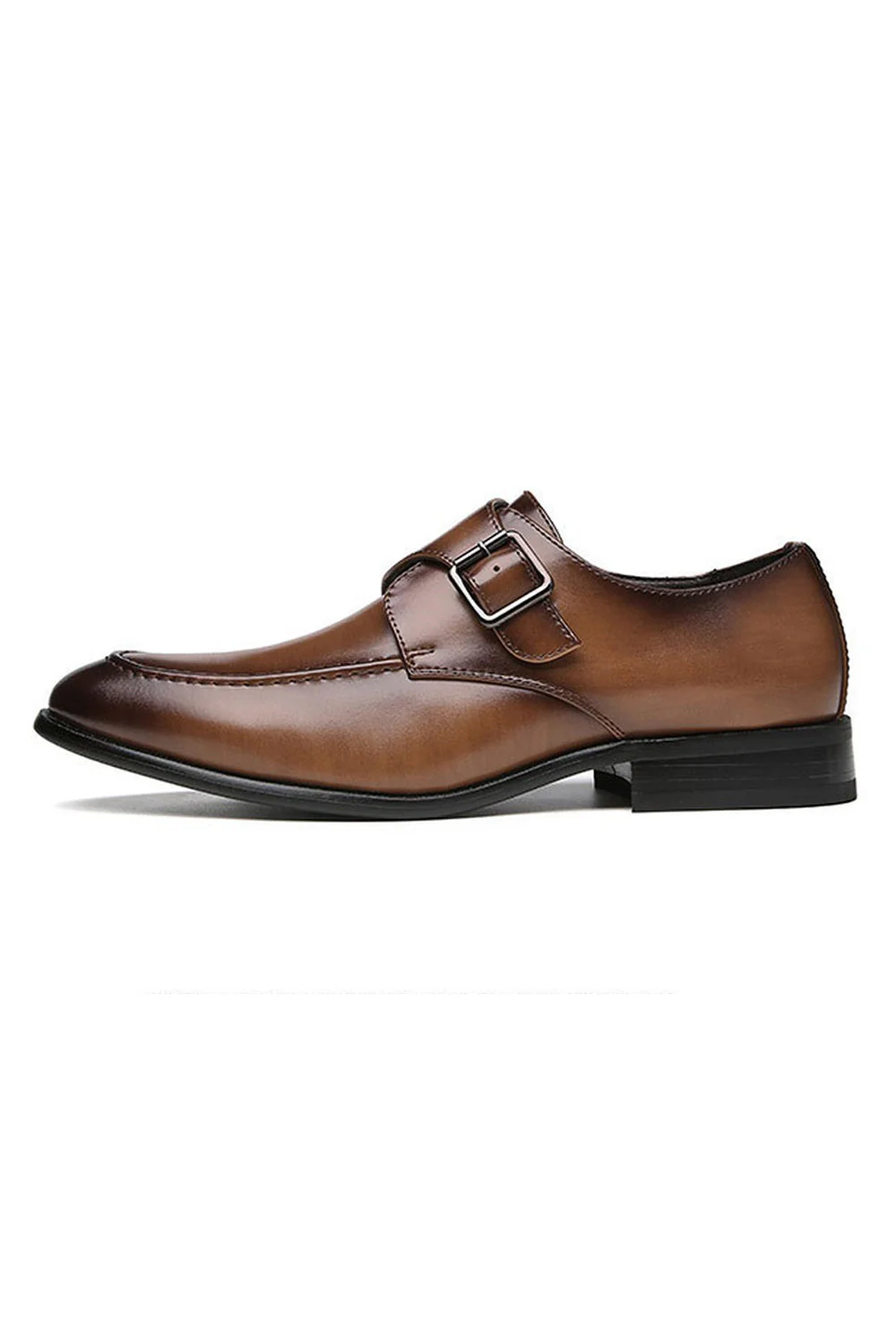 Chaussures de mariage en cuir marron à enfiler pour hommes - Image 5