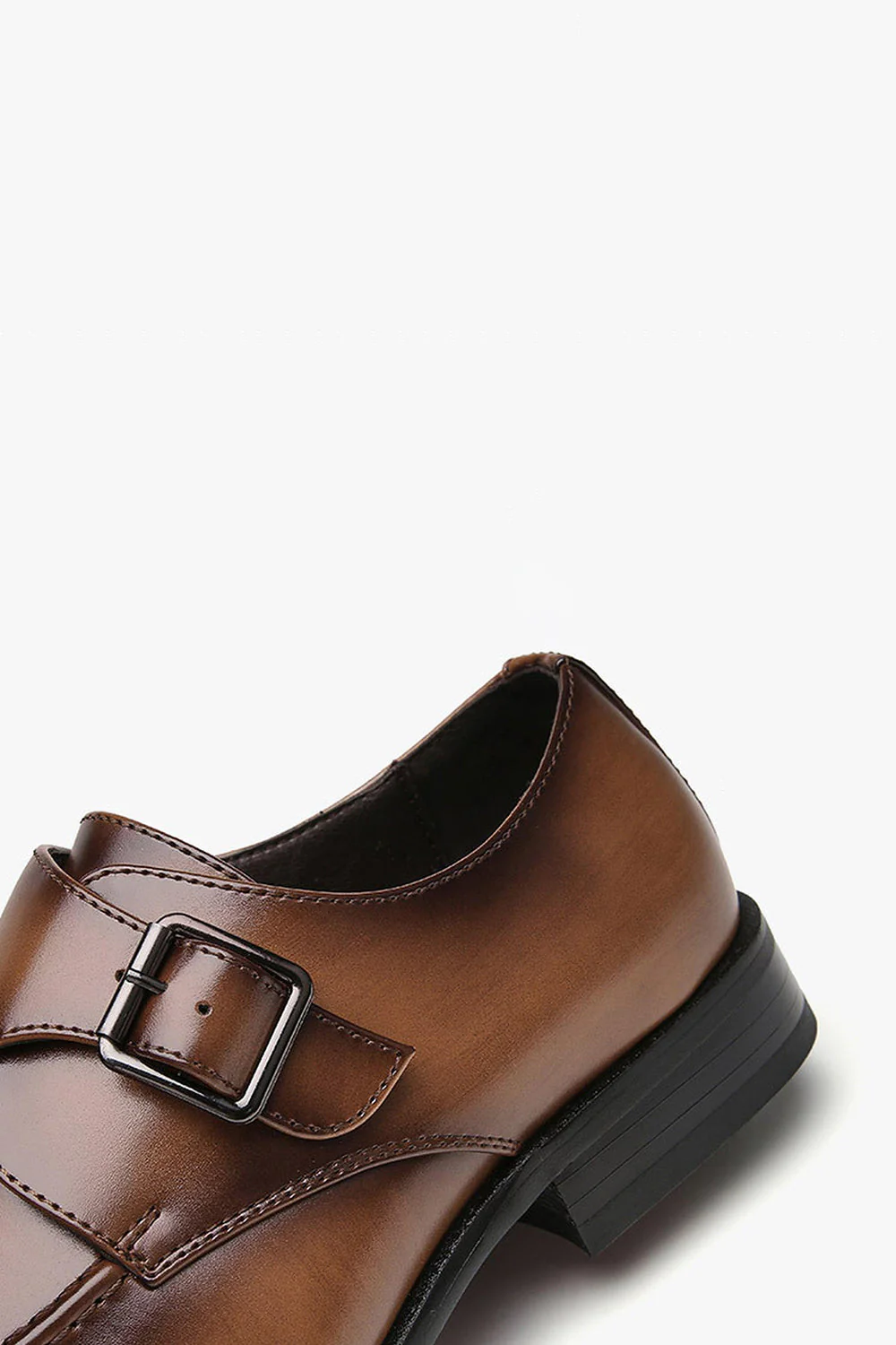 Chaussures de mariage en cuir marron à enfiler pour hommes - Image 7
