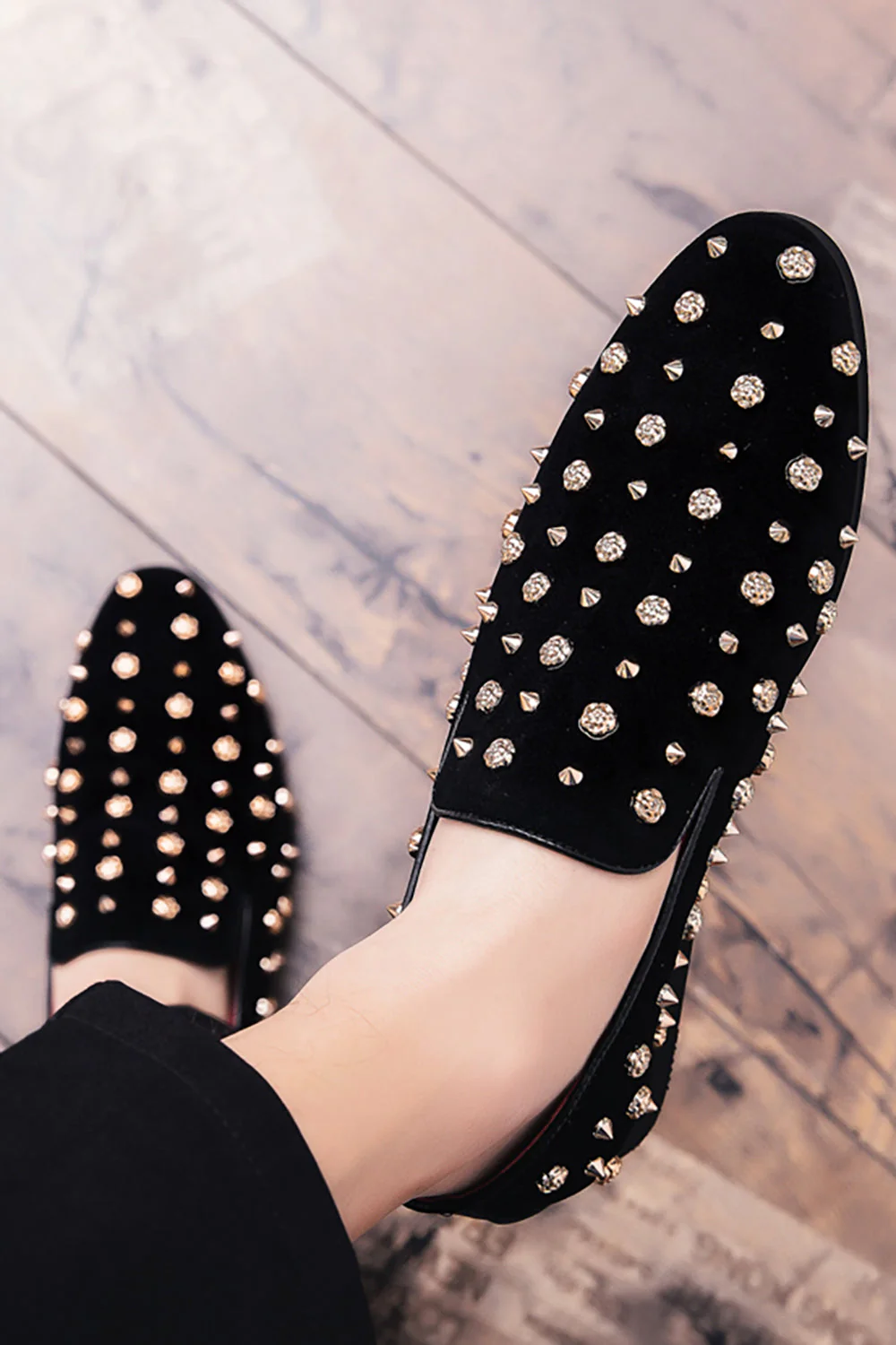 Chaussures décontractées en cuir pour hommes avec clous - Image 4