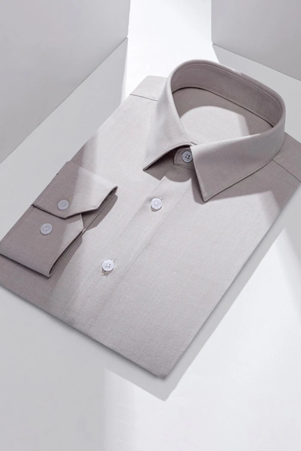 Chemise à manches longues à col point, bleu gris, - Image 10
