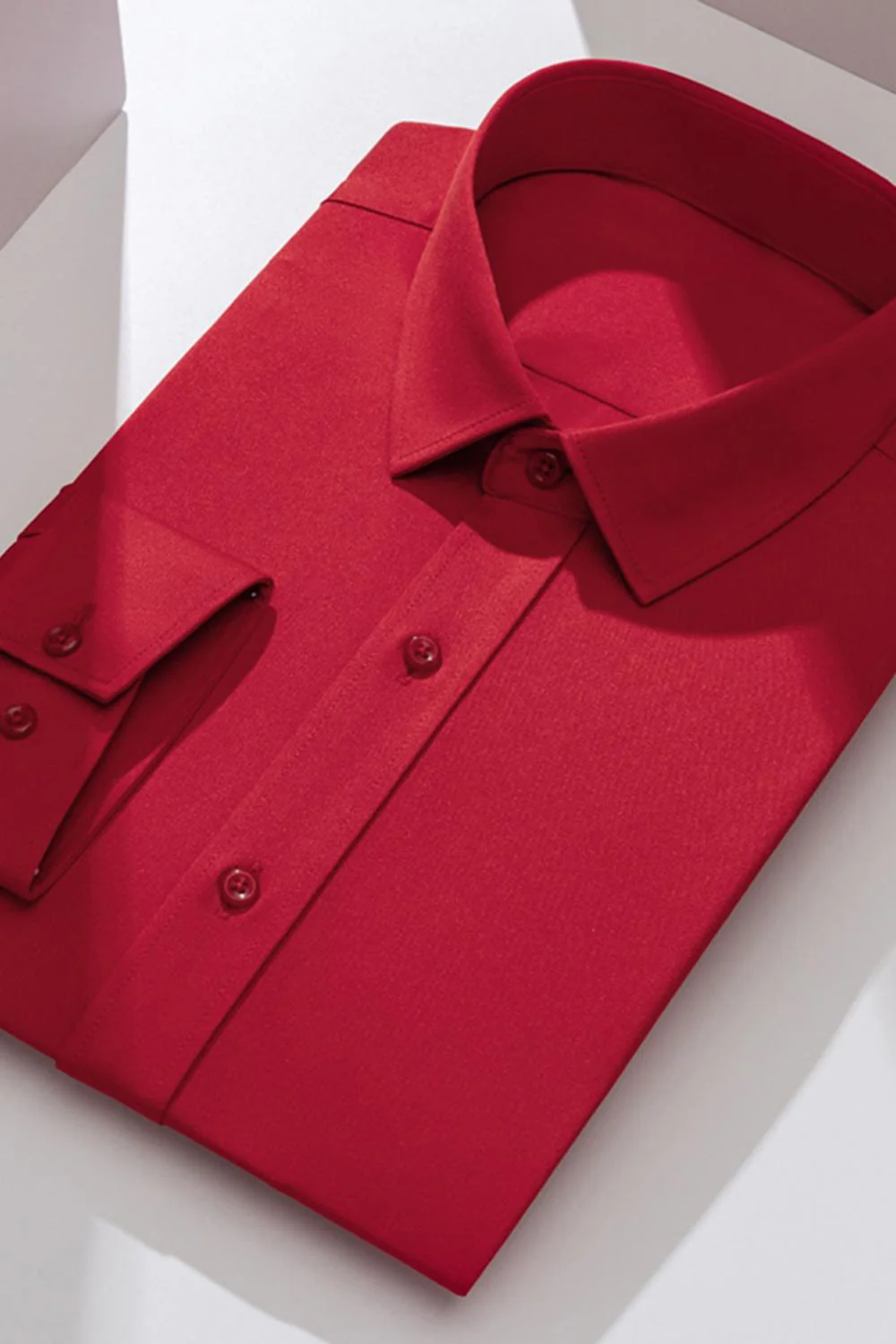 Chemise blanche classique à col pointu solide Combinaison slim Cut pour hommes - Image 12