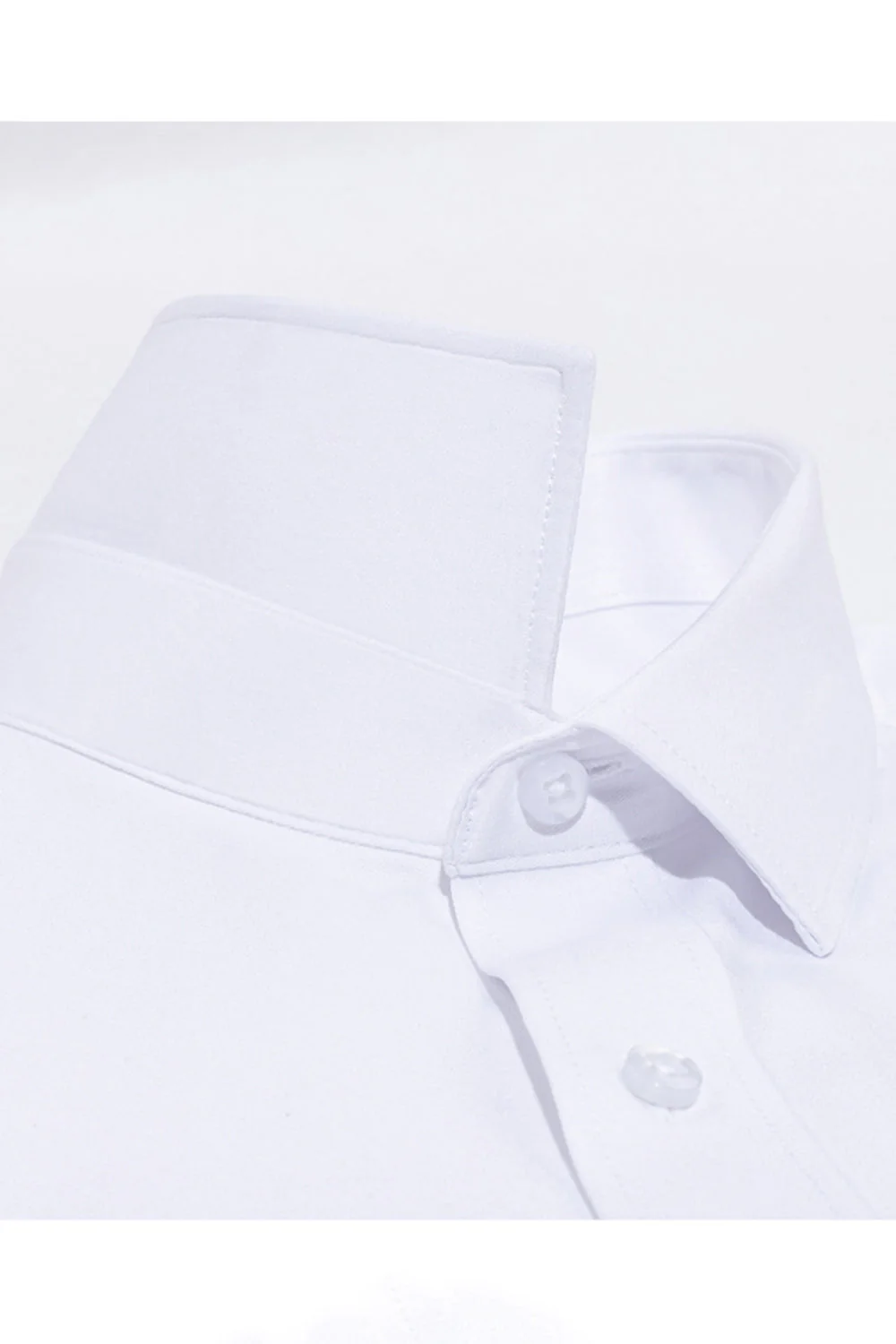 Chemise blanche classique à col pointu solide Combinaison slim Cut pour hommes - Image 6