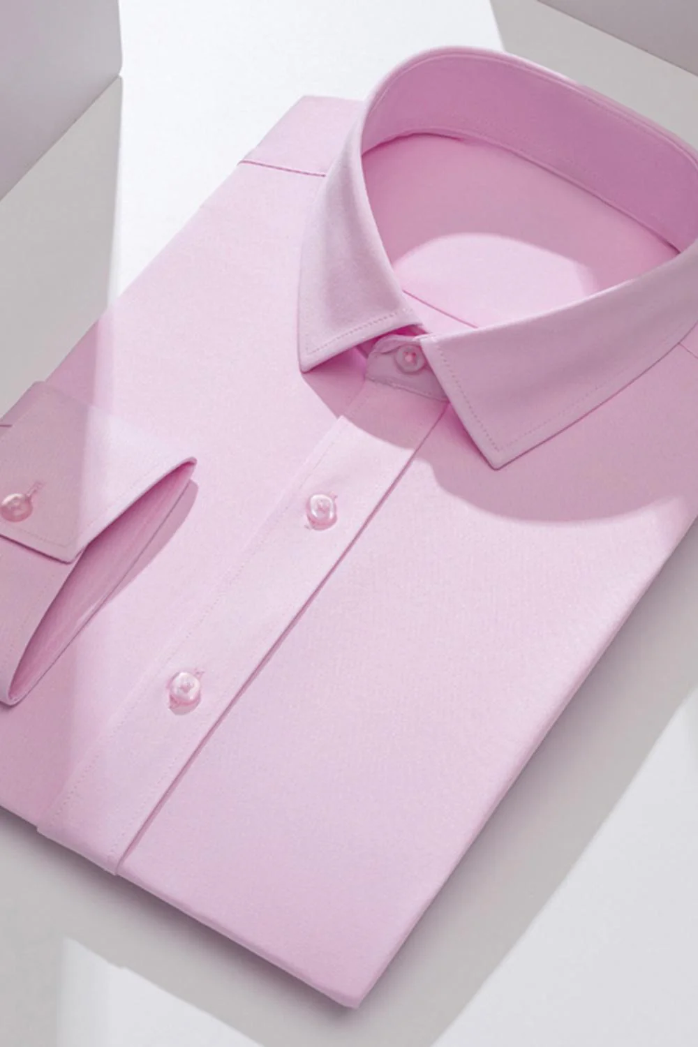 Chemise blanche classique à col pointu solide Combinaison slim Cut pour hommes - Image 8