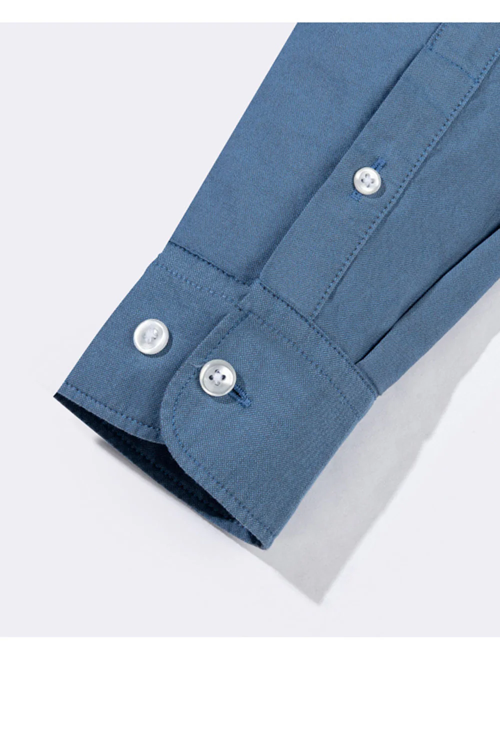Chemise d’homme unie à manches longues bleu-gris slim fit - Image 6