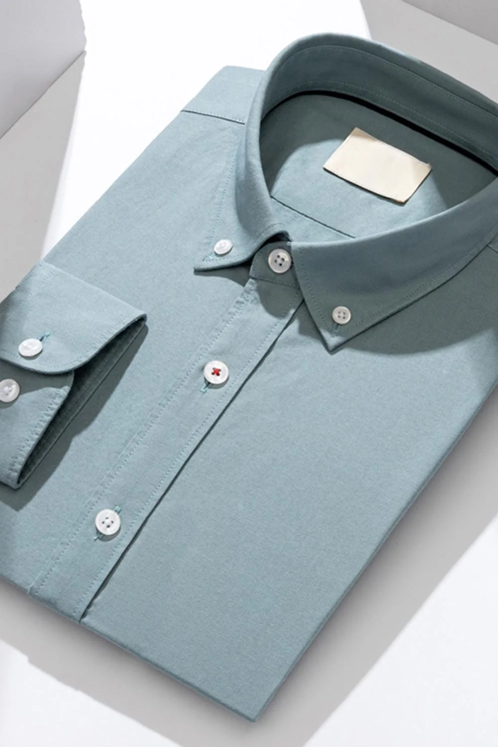 Chemise d’homme unie à manches longues bleu-gris slim fit - Image 8