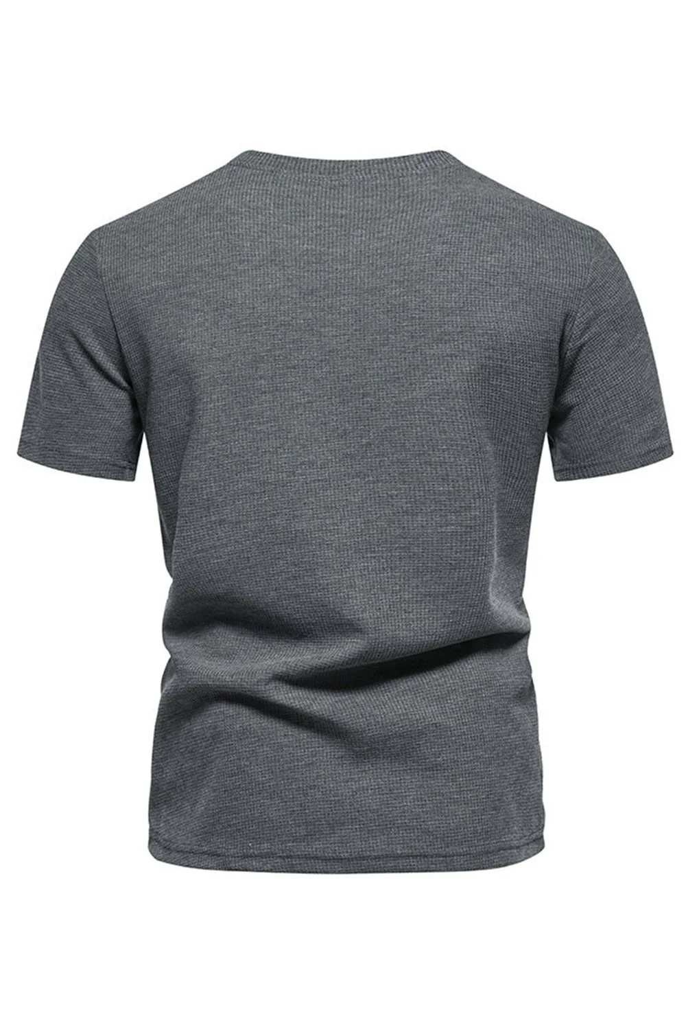 Chemise homme à manches courtes en coton blanc à col rond - Image 11