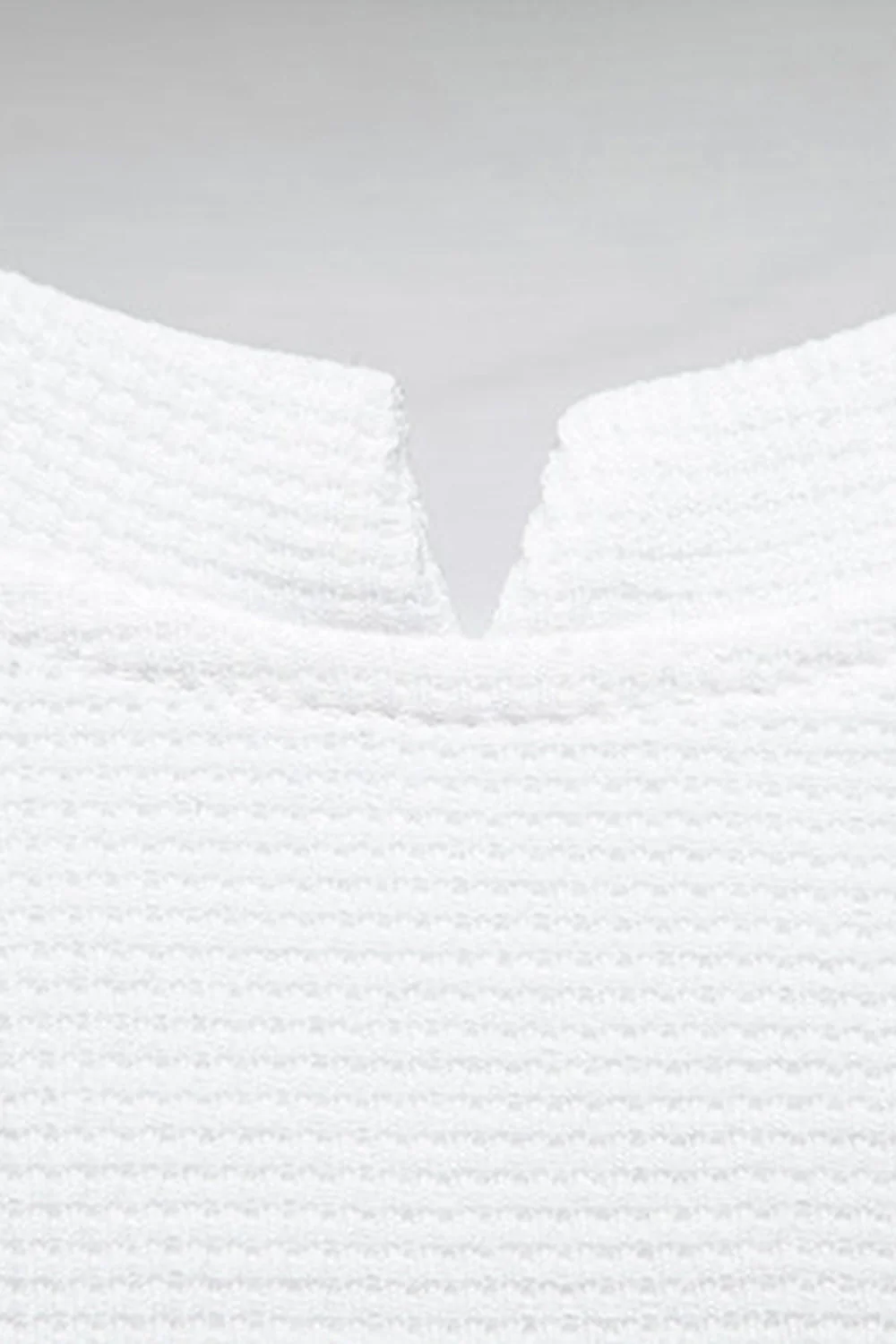 Chemise homme à manches courtes en coton blanc à col rond - Image 4