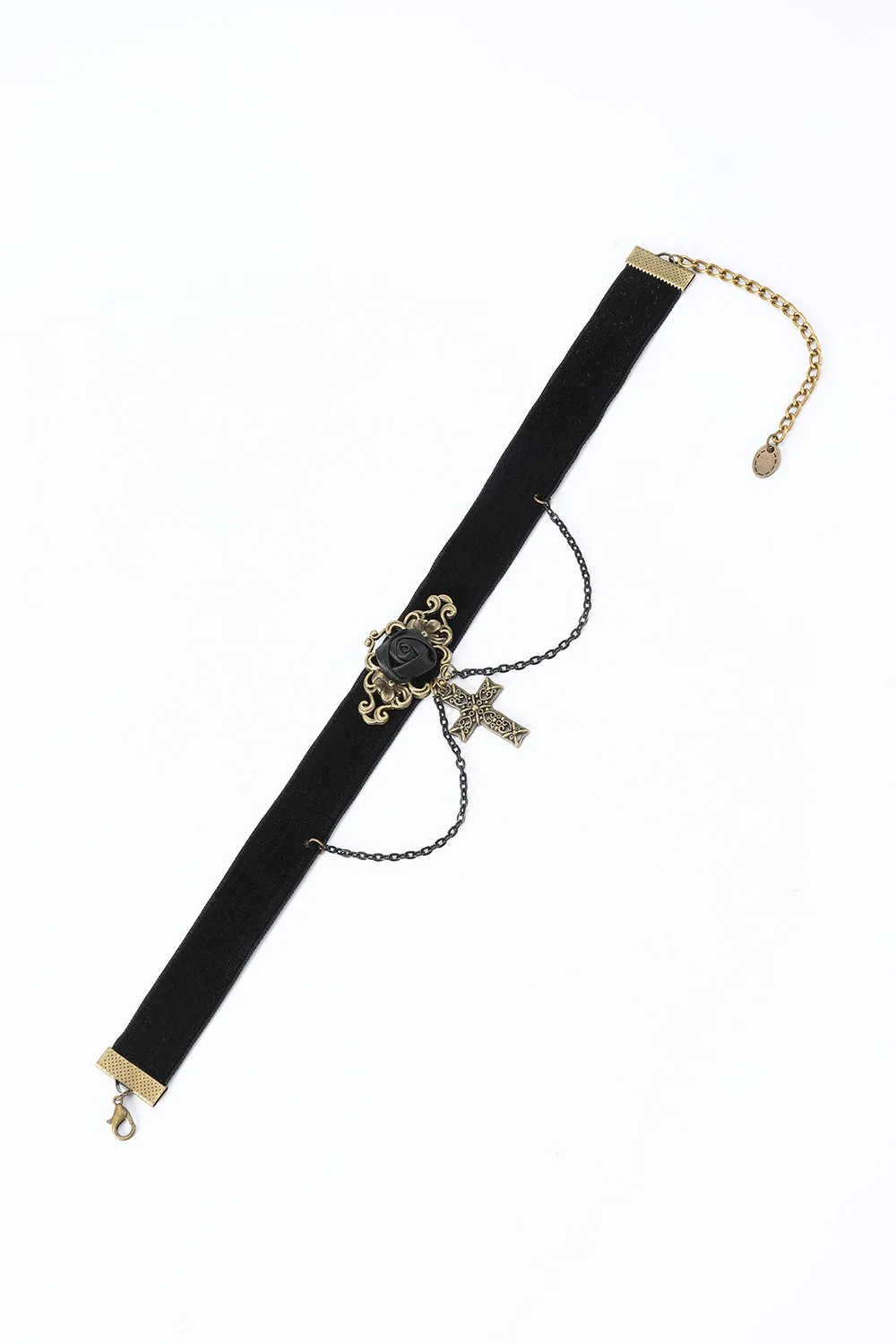 Choker de chaîne de croix d’Halloween noir - Image 2