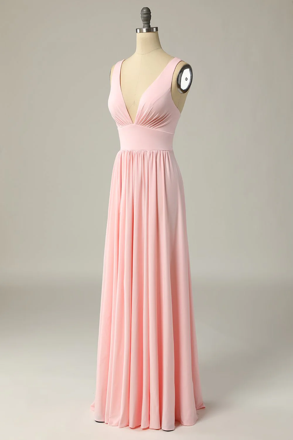 Classic A Line V Neck Yellow Long Prom Robe de bal avec front fendu - Image 10