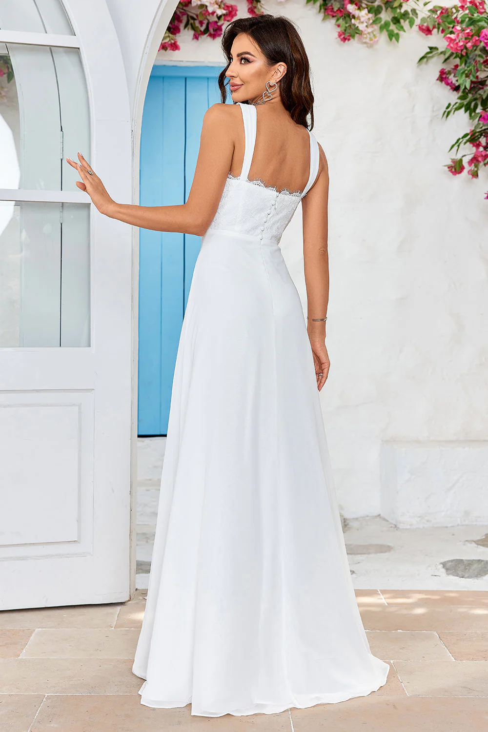 Coiffe Boho Simple Robe de mariée avec dentelle - Image 4
