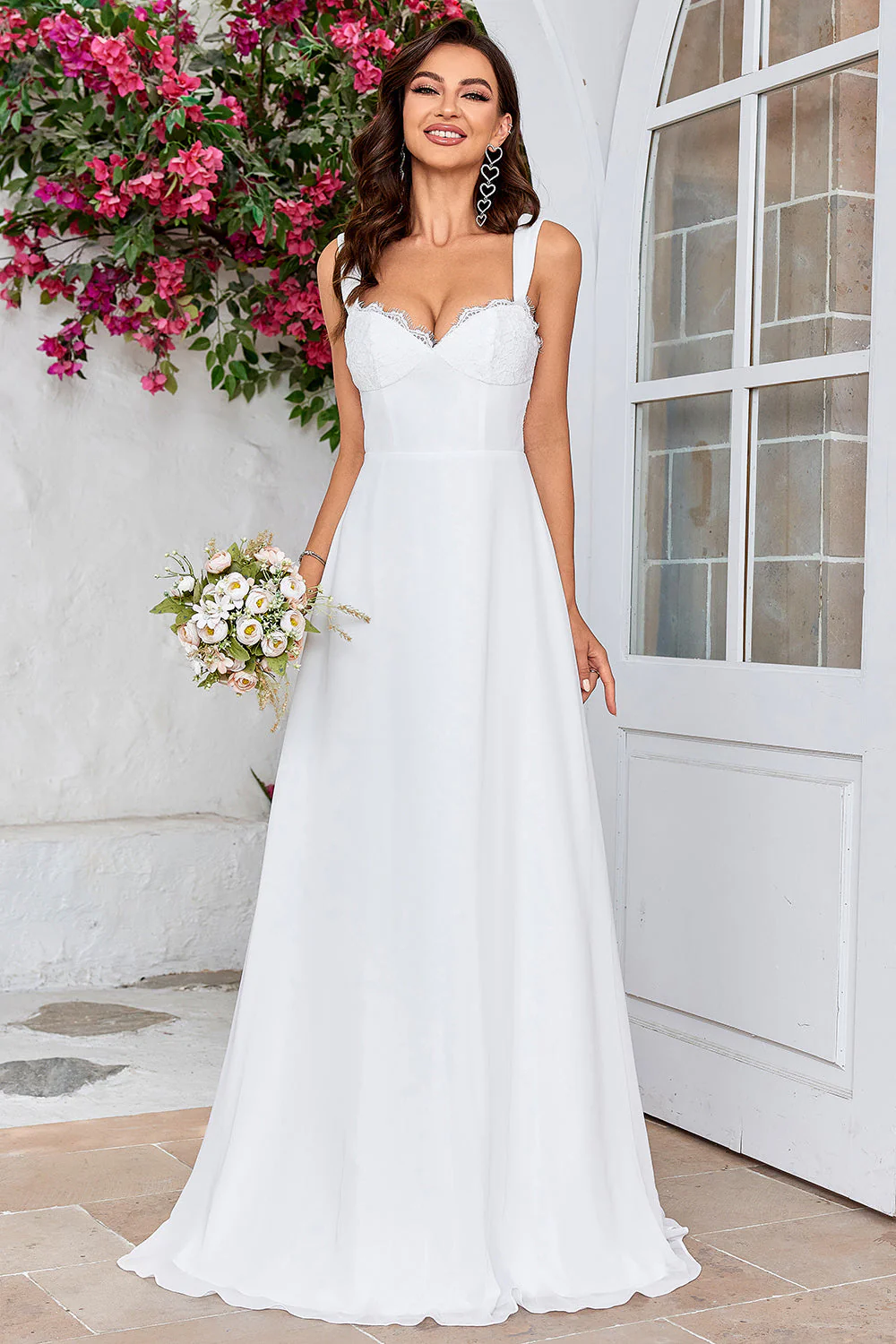 Coiffe Boho Simple Robe de mariée avec dentelle - Image 5