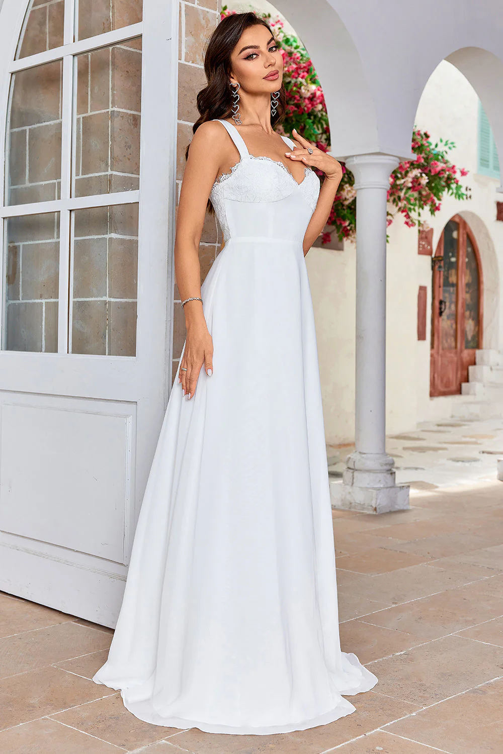 Coiffe Boho Simple Robe de mariée avec dentelle - Image 6