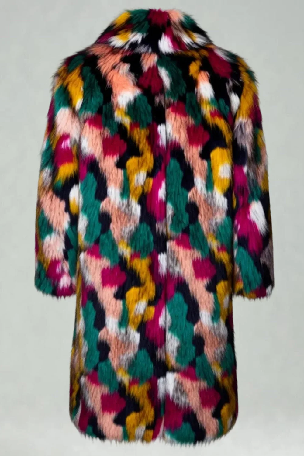 Col châle en fausse fourrure épais Manteau d’hiver coloré pour hommes - Image 5
