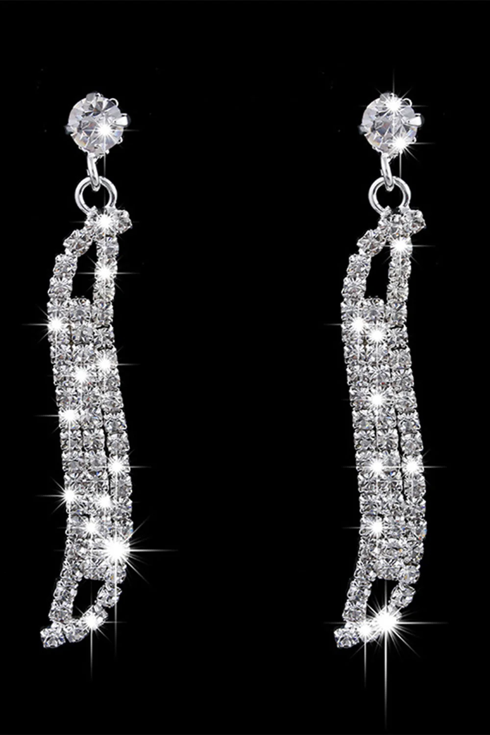 Collier en cristal d’argent Boucles d’oreilles Ensemble de bijoux - Image 3