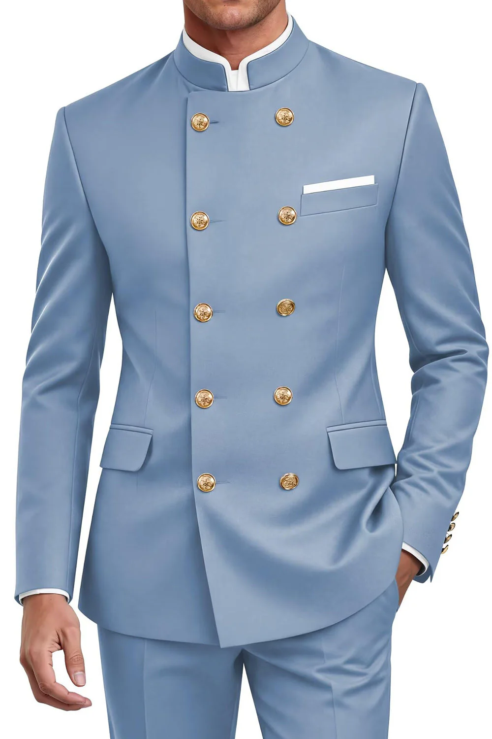 Combinaisons double croisée bleu marine - Image 14