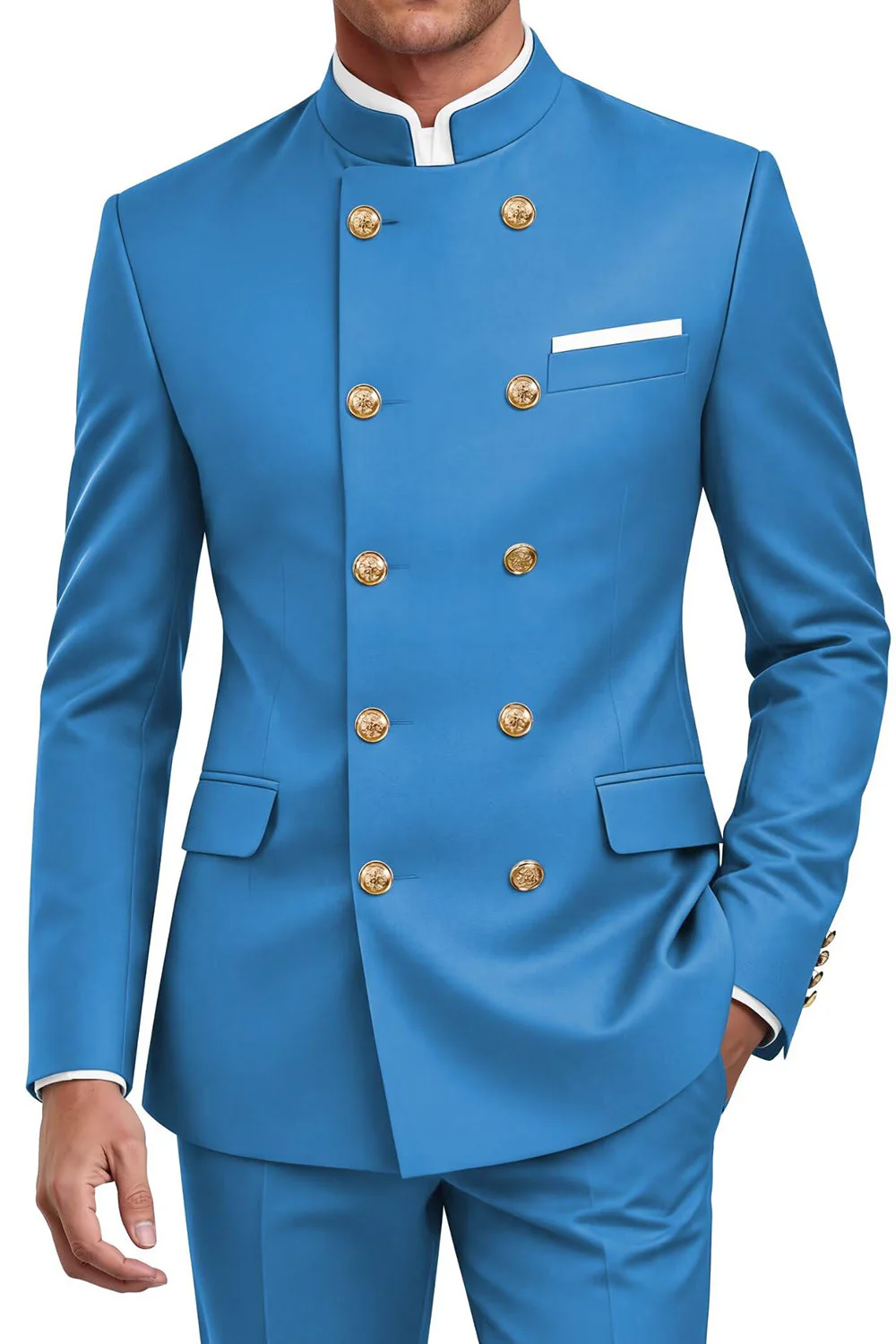 Combinaisons double croisée bleu marine - Image 7
