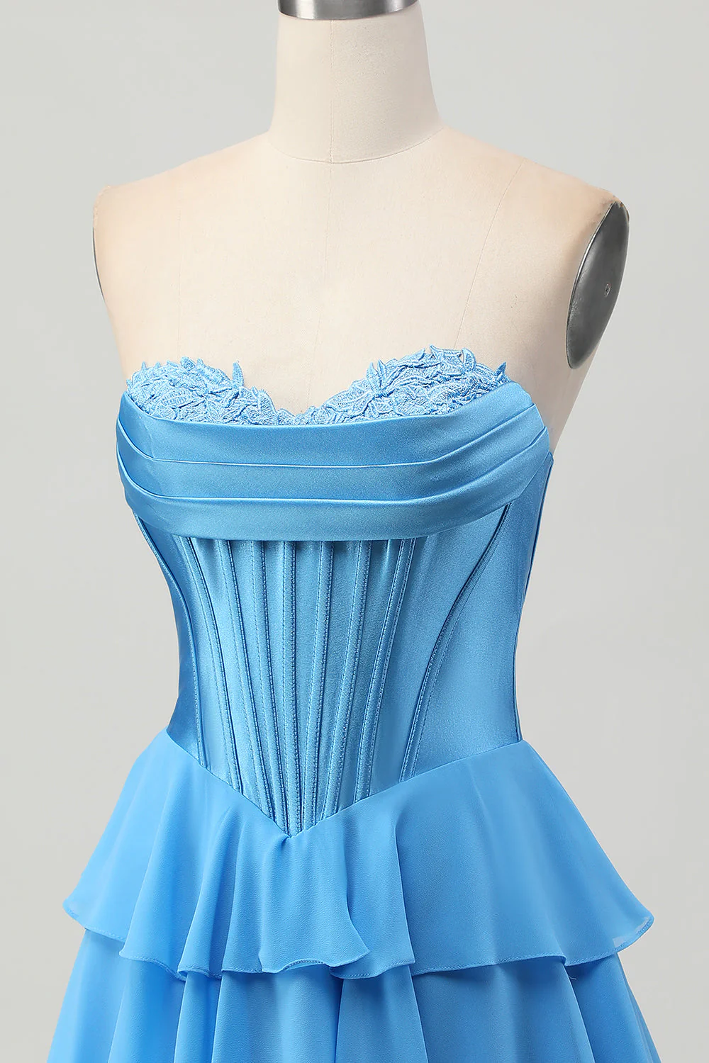 Corset bustier fuchsia à plusieurs niveaux Robe courte de bal - Image 10