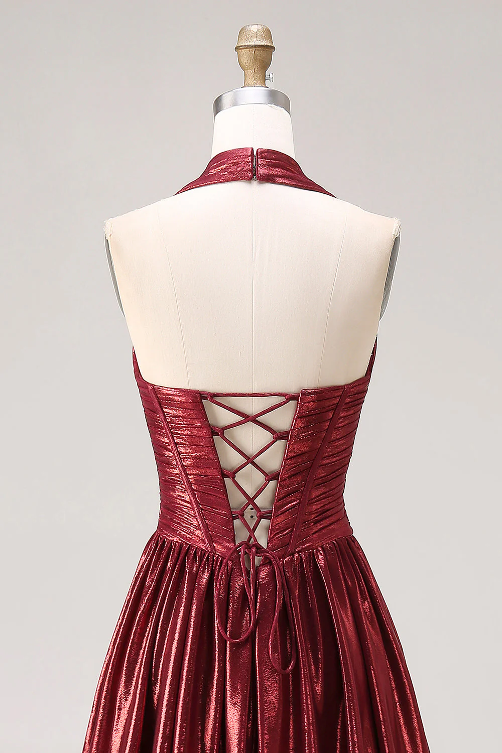 Corset de bal long à long long col à col nu en ligne métallique A - Image 5