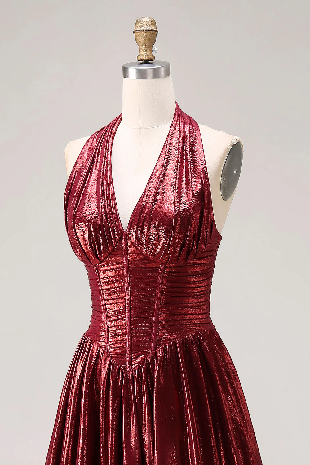 Corset de bal long à long long col à col nu en ligne métallique A - Image 6