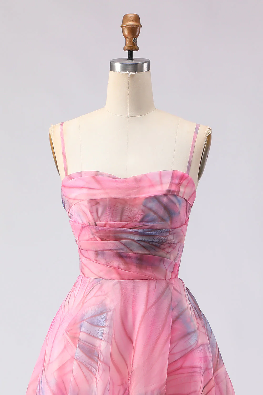 Robe de soirée longue en tulle floral coupe A avec fente élégante - Image 4