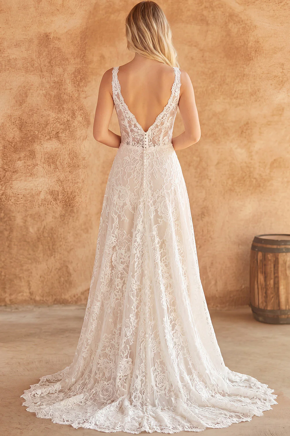 Corset en V en dentelle ivoire Une robe de mariée Line - Image 2
