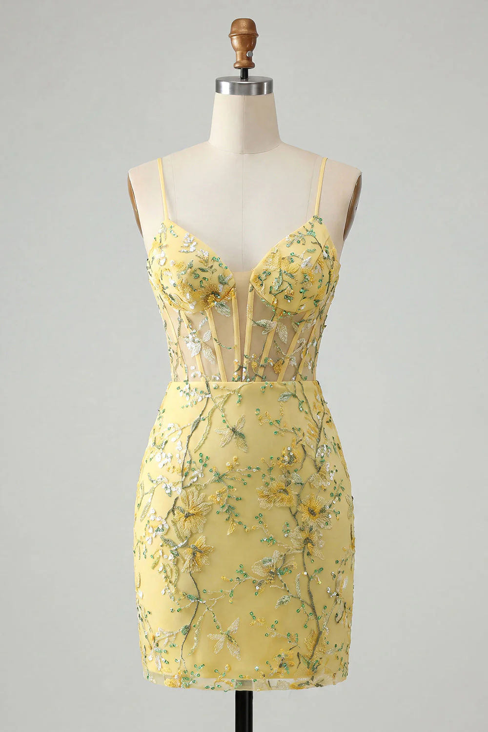 Corset fleuri rose à sequins Bodycon robe de rentrée à la maison - Image 13