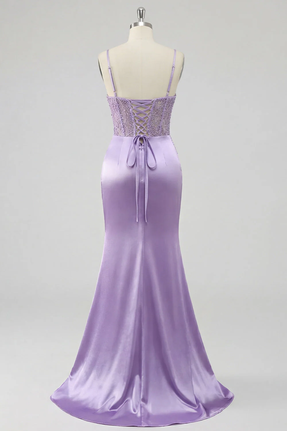 Corset fleuri violet longue robe de bal de sirène - Image 6