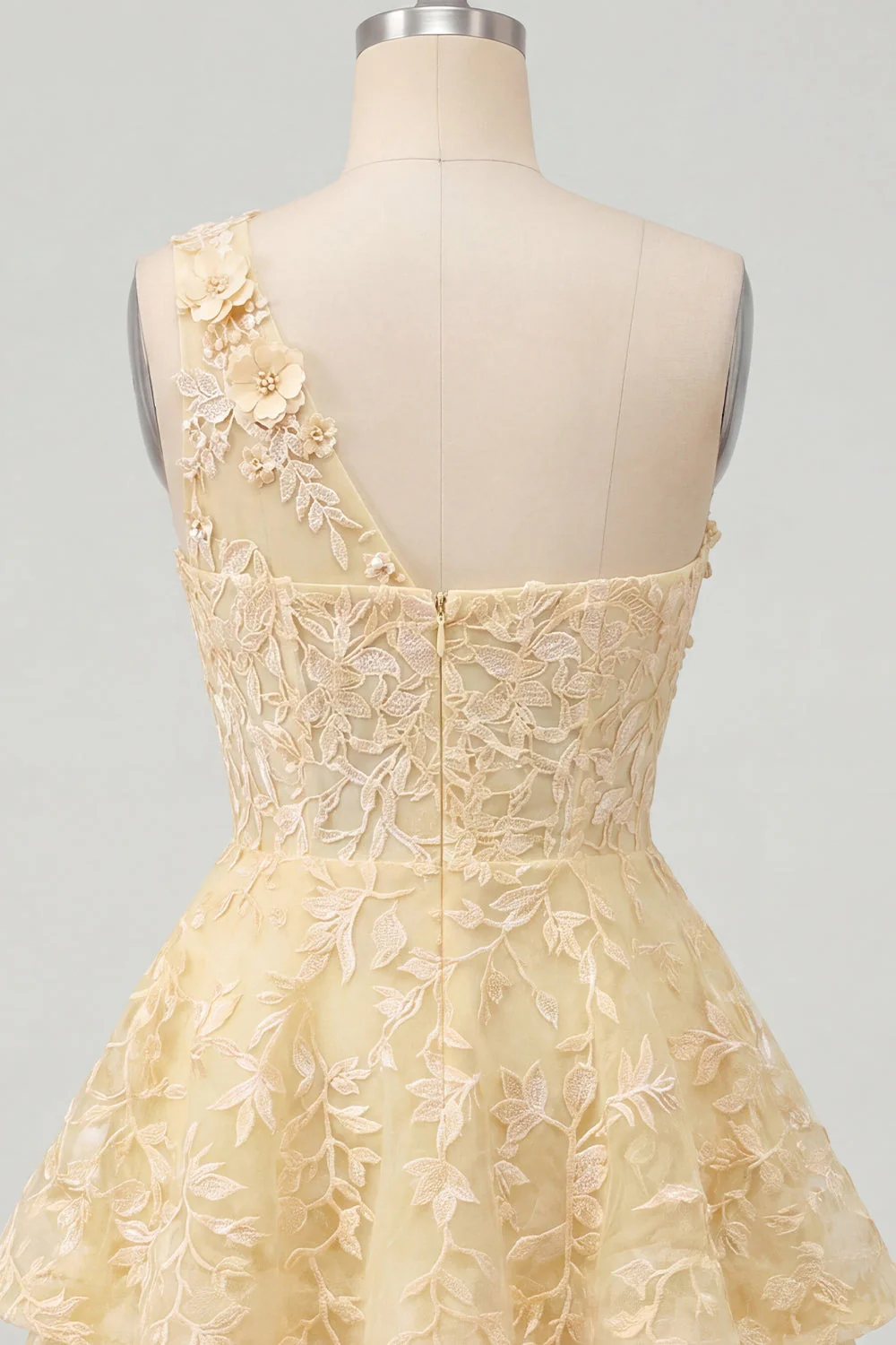 Corset jaune beurre à une épaule robe florale de la rentrée à la maison - Image 8