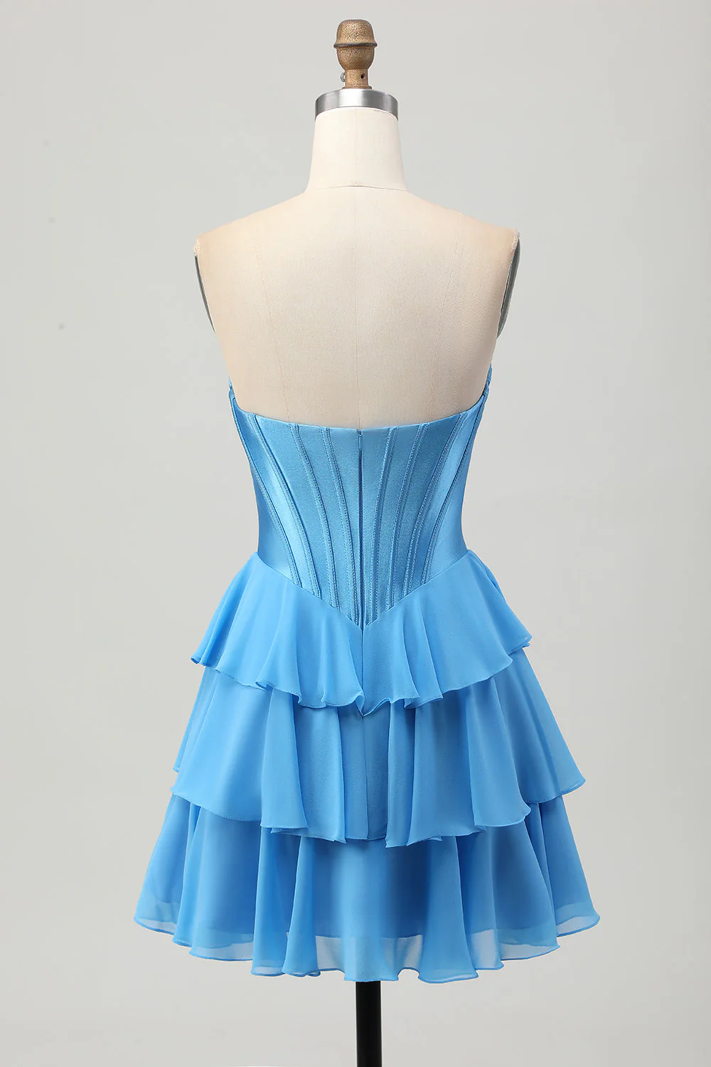 Corset jaune sans bretelles Une Robe de cocktail à plusieurs niveaux - Image 13