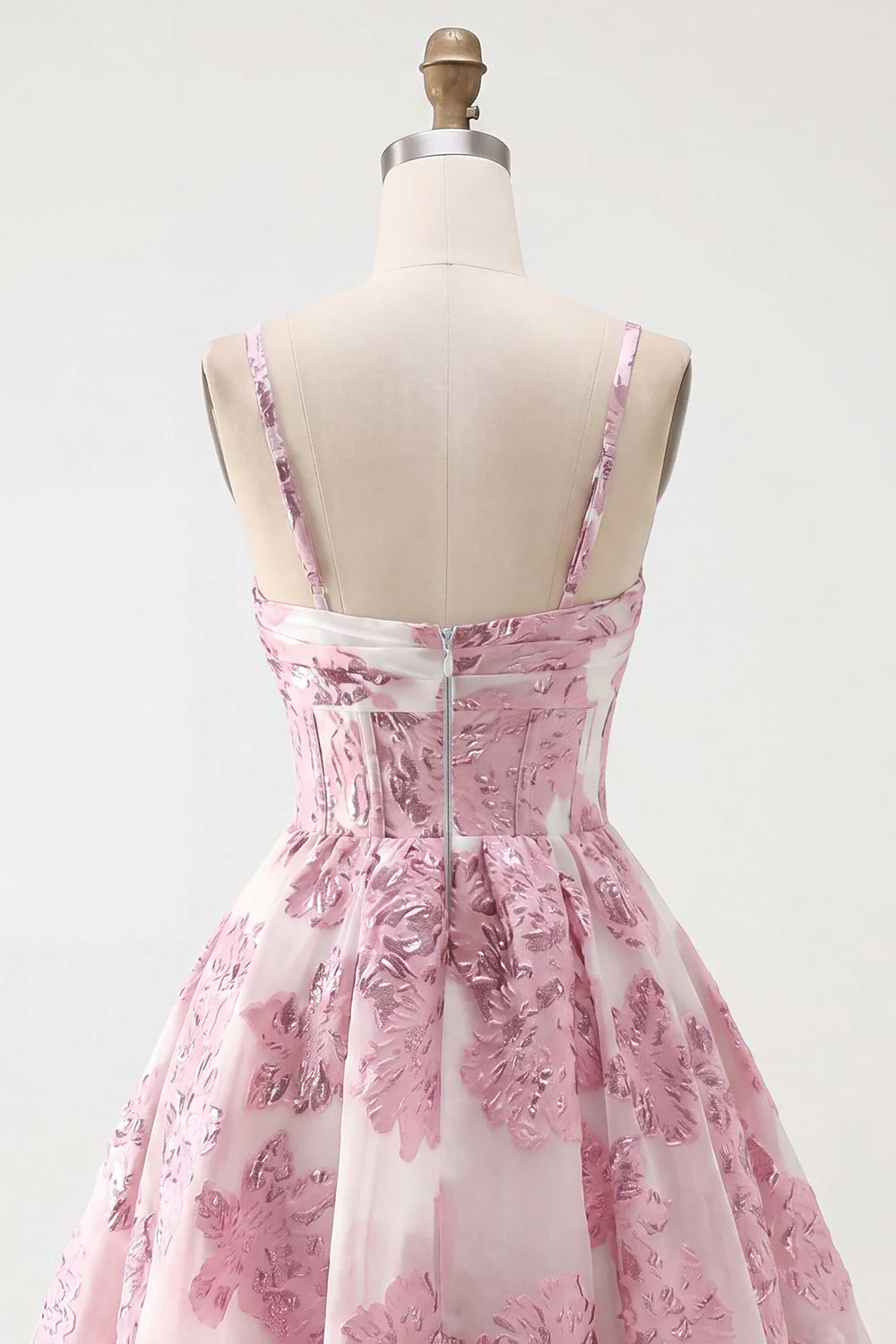 Corset rose à fleurs à volants pour la robe courte de rentrée - Image 6