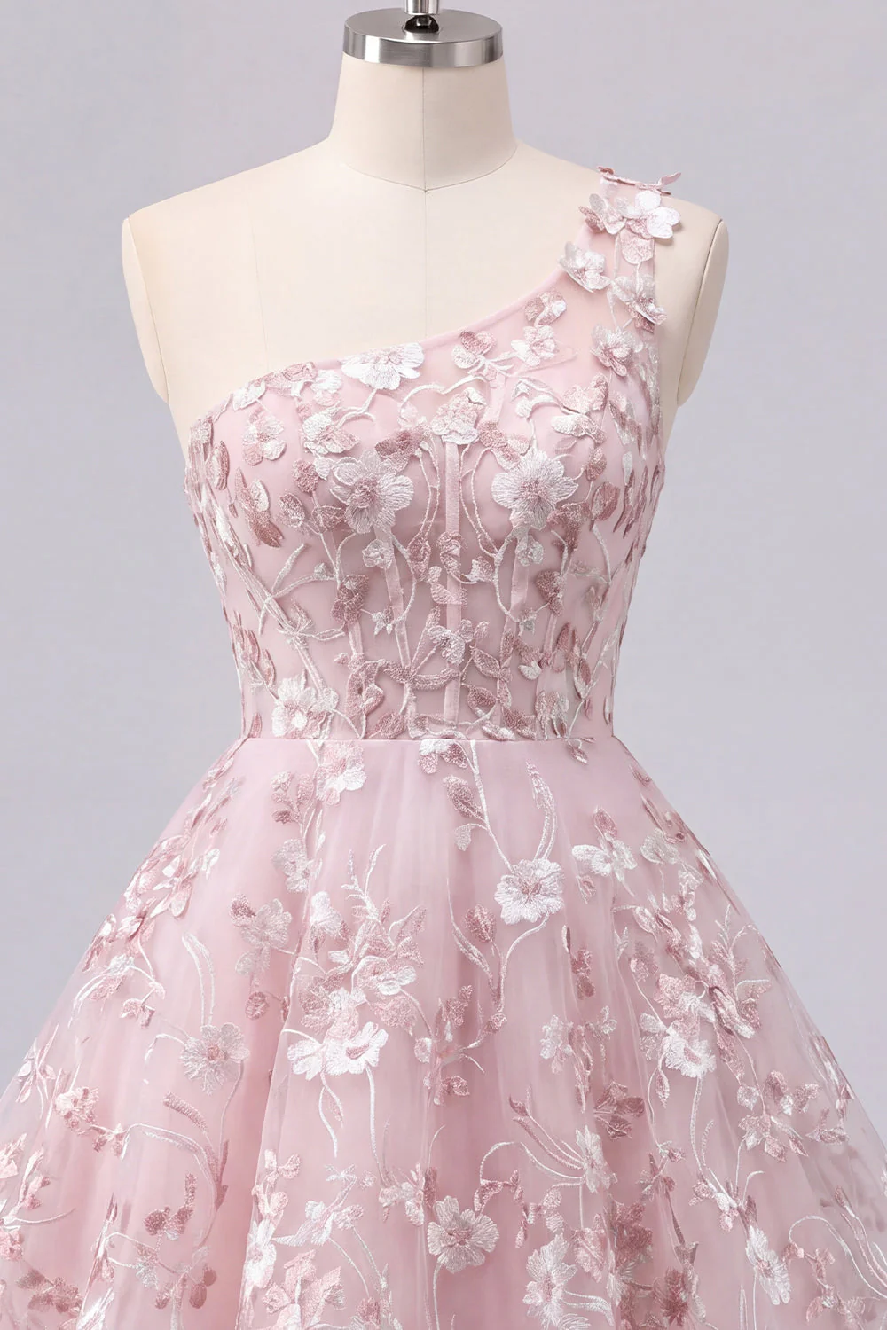 Corset rose à une épaule robe florale de rentrée à la maison - Image 7