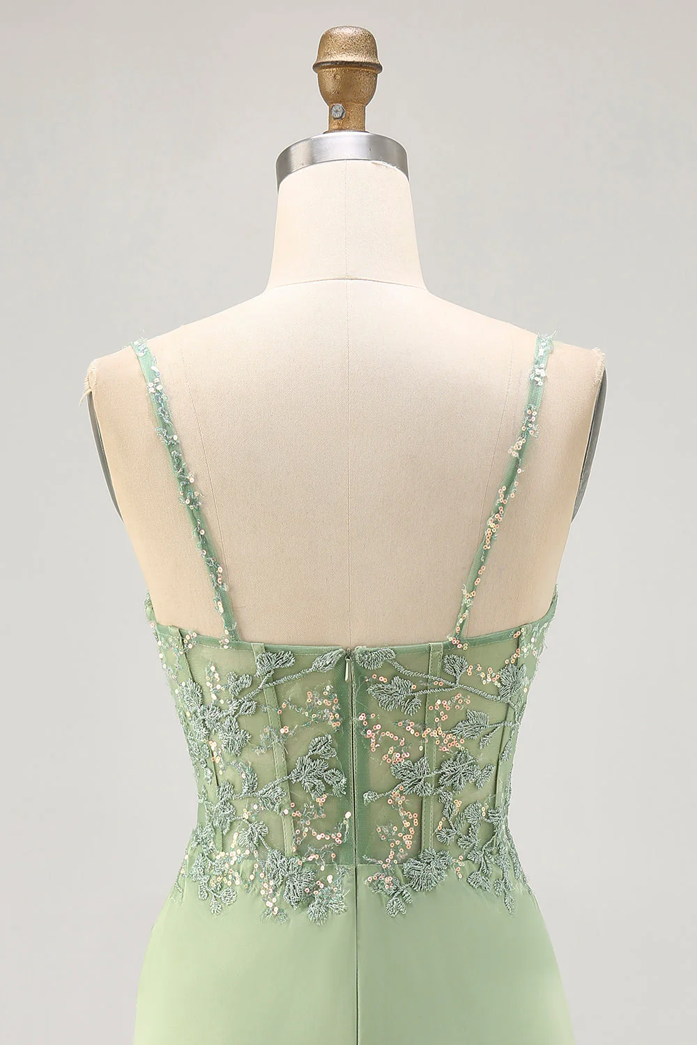 Corset satin matcha serré Homecoming Dress avec appliques - Image 6