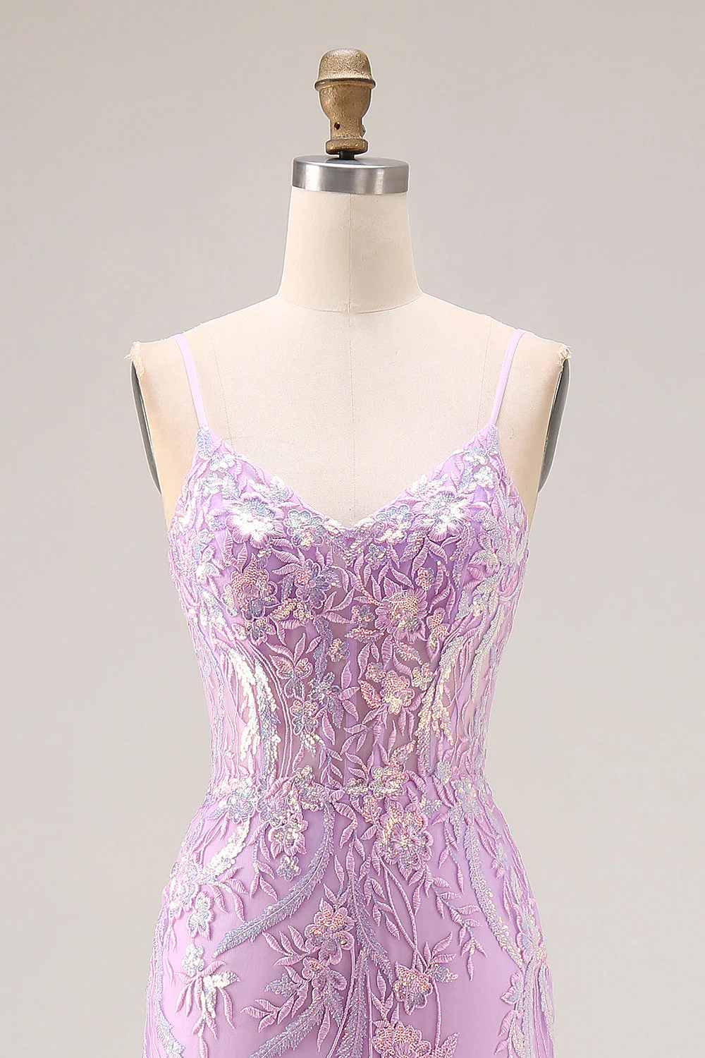 Corset sirène, sequins, longue robe de bal vert menthe avec broderies - Image 10