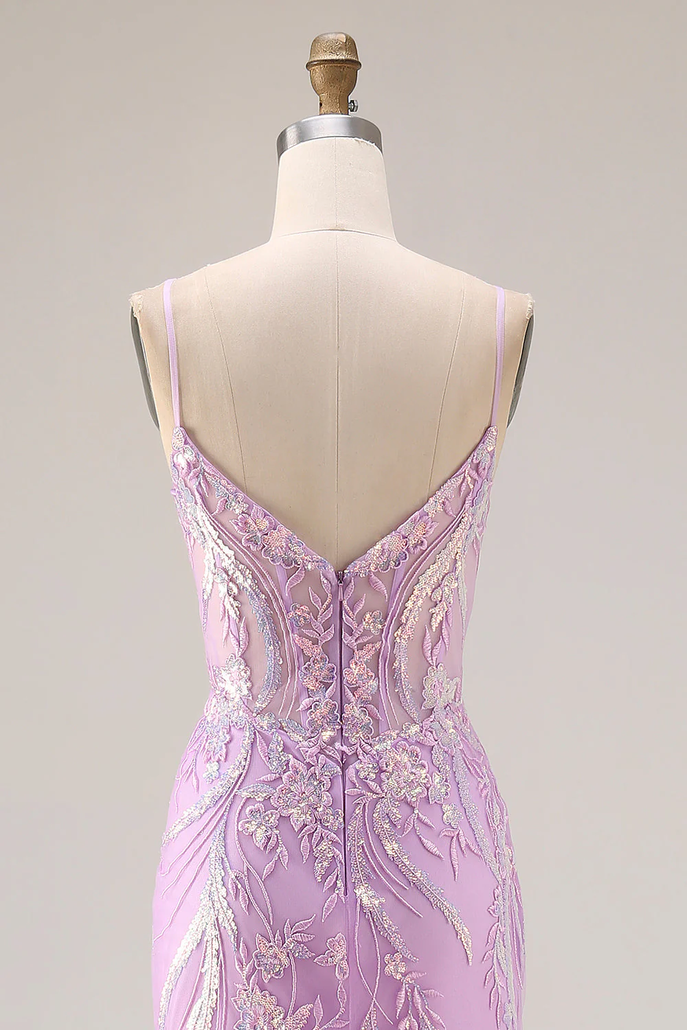 Corset sirène, sequins, longue robe de bal vert menthe avec broderies - Image 11